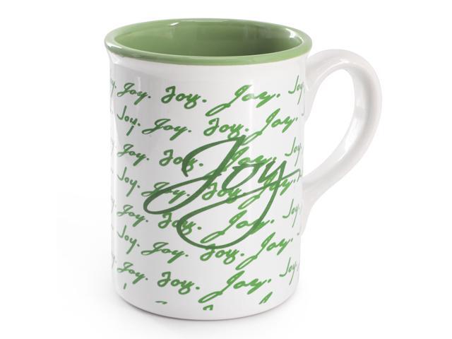 Gibson Home Inspirational Words Joy 4 Piece 16 Ounce Stoneware Mug Set in Green