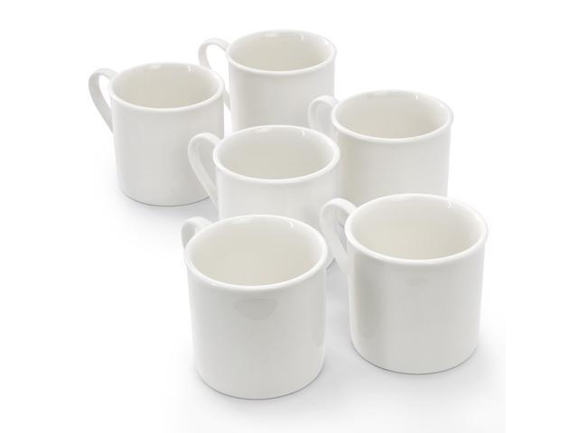 Elama Aspin 12 Piece 2.5 Ounce Porcelain Espresso Cup Set in White with Saucers