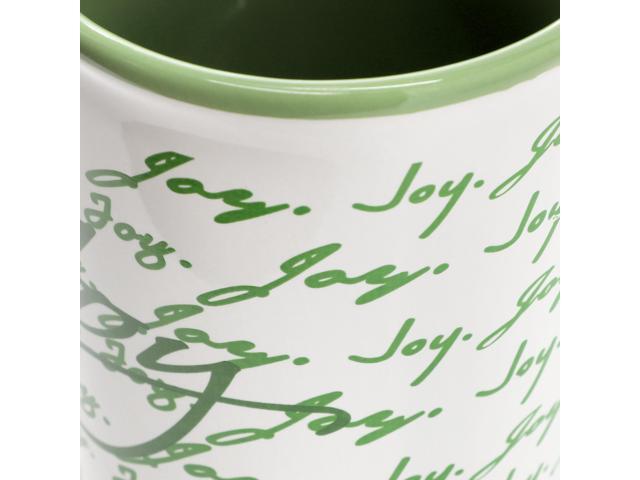 Gibson Home Inspirational Words Joy 4 Piece 16 Ounce Stoneware Mug Set in Green
