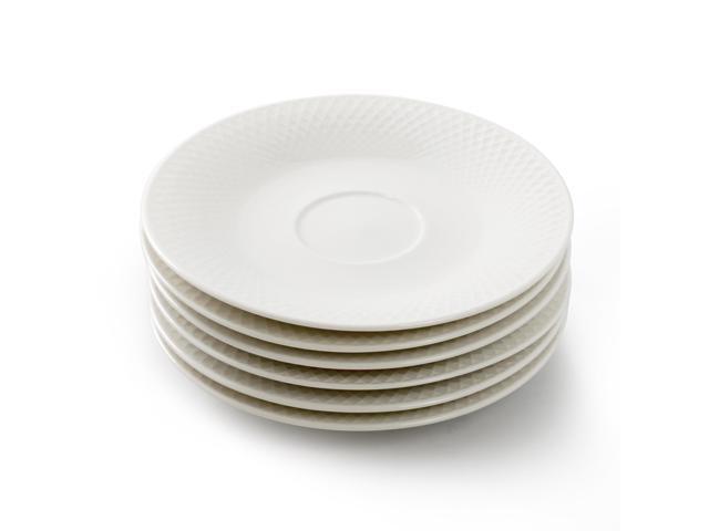 Elama Luna 12 Piece 3 Ounce Porcelain Espresso Cup Set in White with Saucers