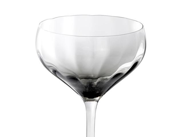 Sur La Table Cambron 4 Piece 12.2oz Optic Handmade Coupe Glass Set in Smoke Black