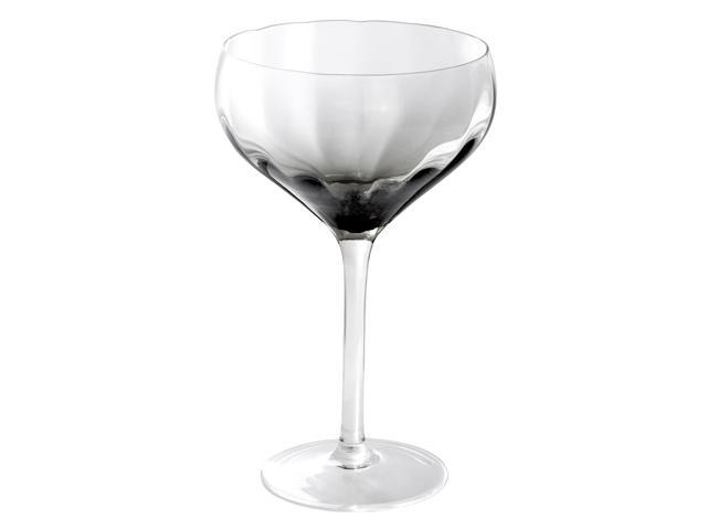 Sur La Table Cambron 4 Piece 12.2oz Optic Handmade Coupe Glass Set in Smoke Black