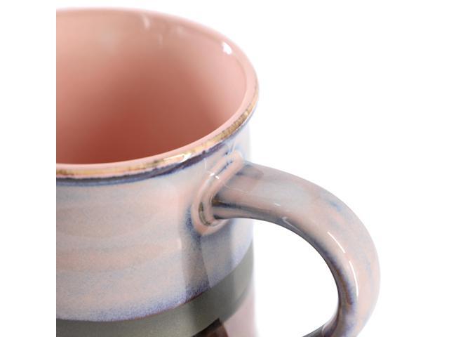Gibson Home Copper Tonal 4 Piece 18 Ounce Stoneware Cup Set in Mauve