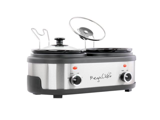 MegaChef Dual 1.5 Quart Crock Buffet Slow Cooker
