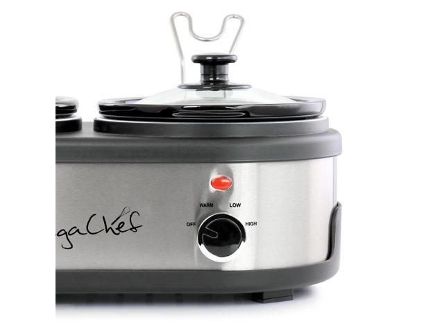 MegaChef Dual 1.5 Quart Crock Buffet Slow Cooker