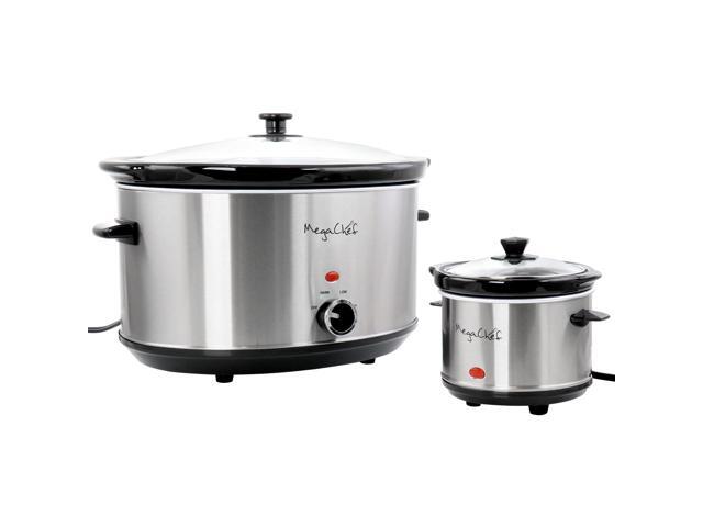 MegaChef 8 Quart Slow Cooker with Bouns Mini 0.6 Quart Warmer