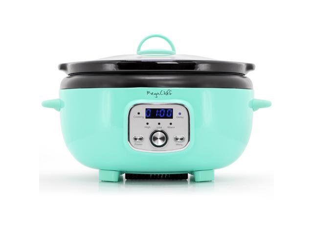 MegaChef 3.5 Liter Oval Electric Slow Cooker in Turquoise