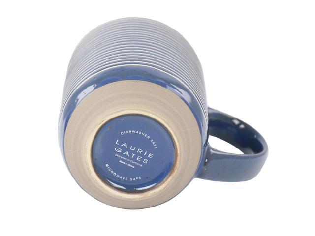 LAURIE GATES Madrina 4 Piece 19 Ounce Stoneware Assorted Designs Mug Set in Blue (#945120259M)