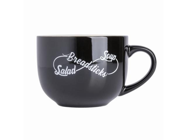 Babish 17 Ounce Wide Fine Ceramic Breadstick Soup & Salad Mug in Black