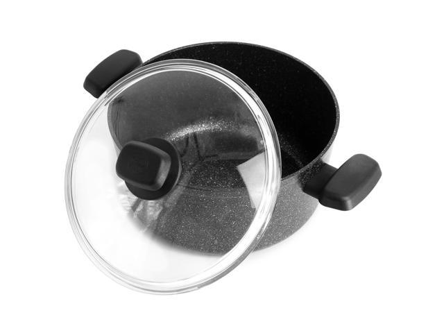 Korkmaz Ornella Non Stick 11 Inch 8 Liter Casserole with Lid in Black