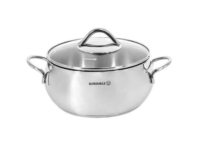 Korkmaz Tombik 2.5 Liter Stainless Steel Casserole in Polished Silver