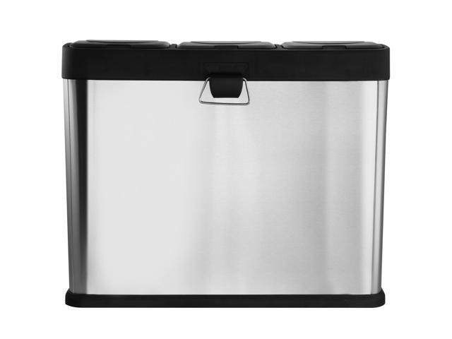 Elama 3 Section 15 Liter/4 Gallon Each Section Trash and Recycling Step Bin