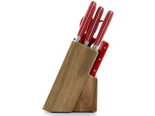 Martha Stewart Everyday Eastwalk 14 Piece Stainless Steel Cutlery Block Set in Red