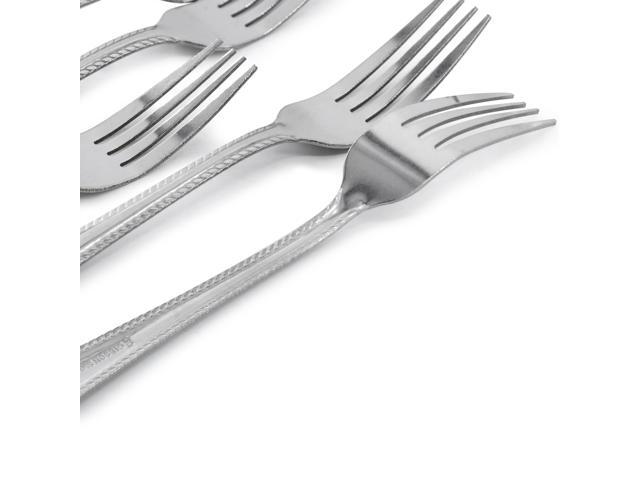Gibson Home Tustin 6 Piece Stainless Steel Dinner Fork Flatware Set in Silver