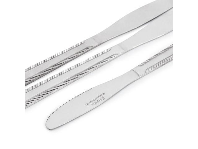 Gibson Home Tustin 3 Piece Stainless Steel Dinner Knife Flatware Set in Silver