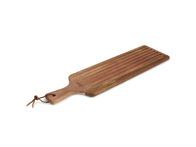 Gibson Elite 2 Piece Acacia Wood Serving Board and Bread Knife Set in Brown