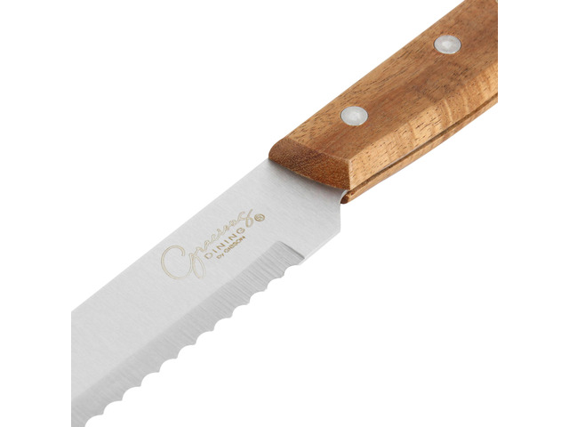 Gibson Elite 2 Piece Acacia Wood Serving Board and Bread Knife Set in Brown