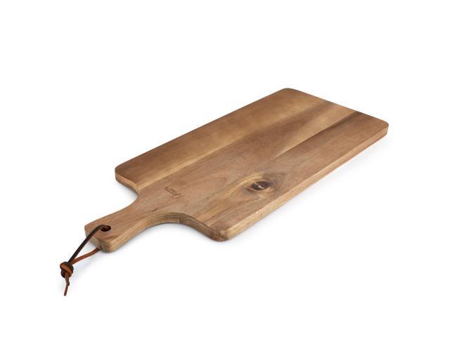 Gibson Elite 3 Piece Acacia Wood Serving Board with Carving Knife and Fork in Brown