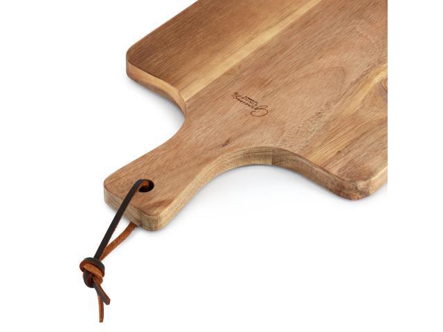 Gibson Elite 3 Piece Acacia Wood Serving Board with Carving Knife and Fork in Brown