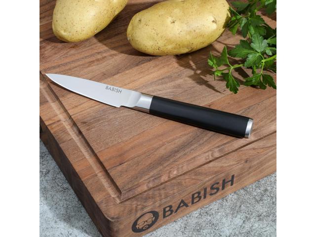 Babish 3.5 Inch High-Carbon Stainless Steel Full Tang Paring Knife in Black