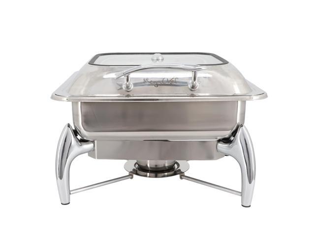 MegaChef 6 Liter Stainless Steel Rectangle Professional Chafing Dish/Food Warmer/Buffet Server Serving Dish