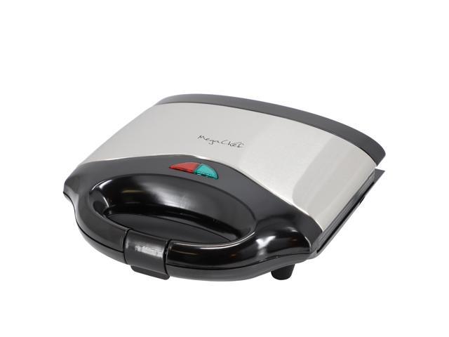 MegaChef Electric Compact Aluminum Nonstick Sandwich Maker in Black