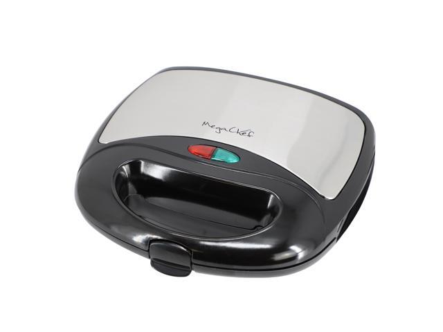 MegaChef Electric Compact Aluminum Nonstick Sandwich Maker in Black