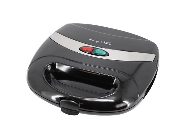 MegaChef Electric Compact Aluminum Nonstick Sandwich Maker in Black