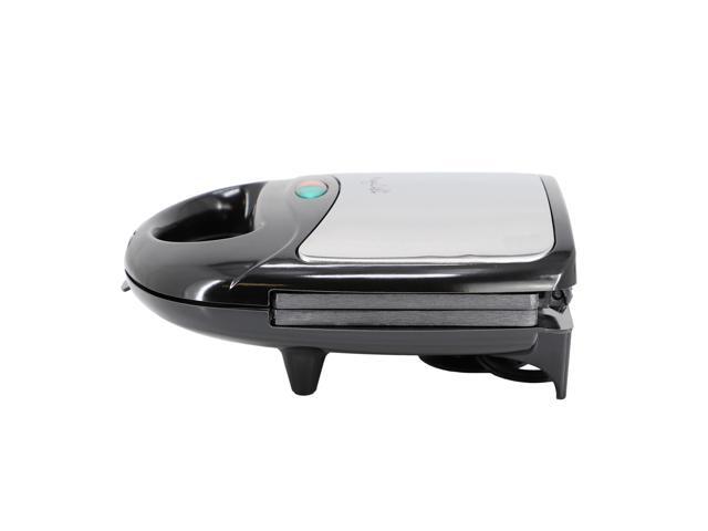 MegaChef Electric Compact Aluminum Nonstick Sandwich Maker in Black