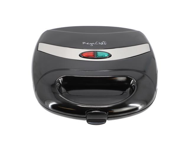 MegaChef Electric Compact Aluminum Nonstick Sandwich Maker in Black