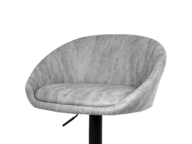 Elama 2 Piece Cloth Adjustable Bar Stool Set in Gray with Black Base