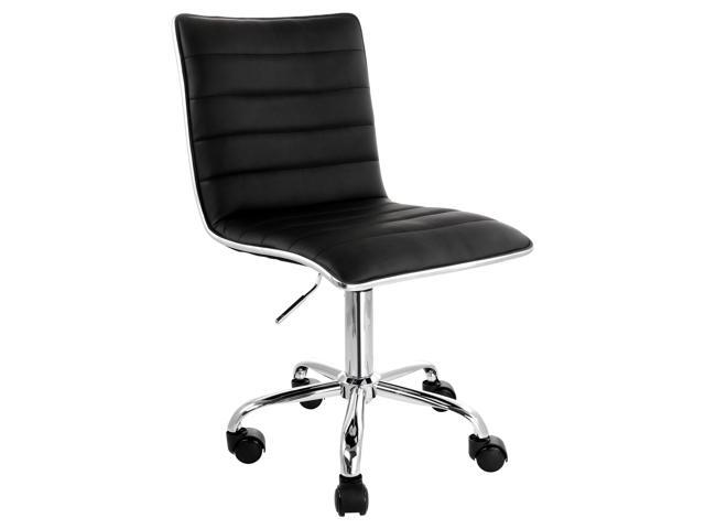Elama Faux Leather Adjustable Rolling Office Chair in Black