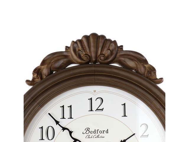 Bedford Clock Collection Chestnut Chiming Pendulum Wall Clock