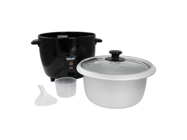 Better Chef 8 Cup Automatic Rice Cooker in Black With Rice Paddle and Measuring Cup