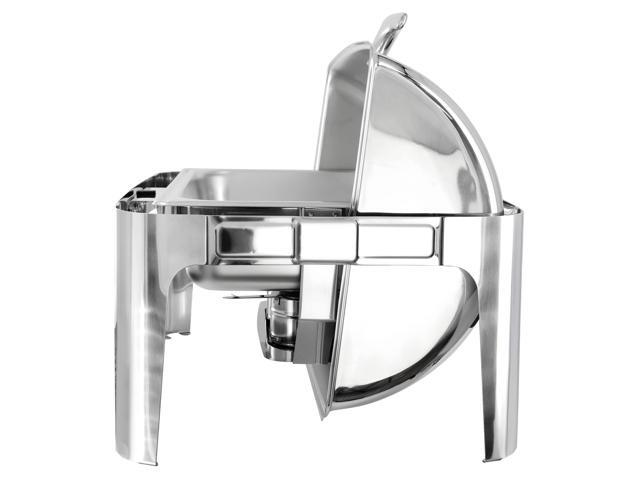 MegaChef 9.5 Quart Oblong Roll Top Stainless Steel Professional Chafing Dish/Food Warmer/Buffet Server with Window