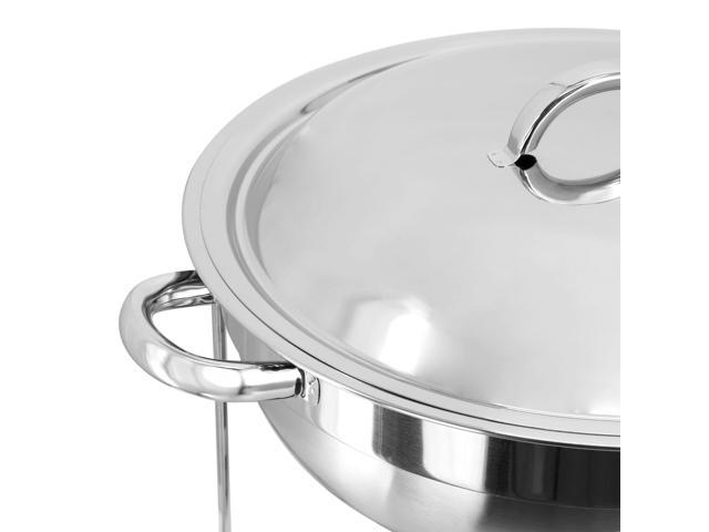 MegaChef 3.7 Quart Round Stainless Steel Professional Chafing Dish/Food Warmer/Buffet Server Serving Trays