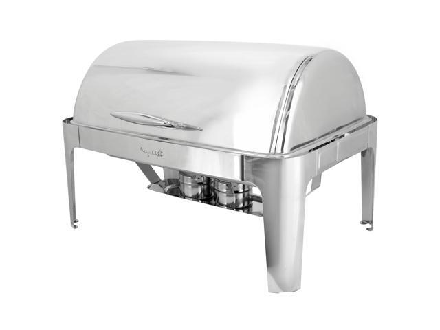 MegaChef 9.5 Quart Oblong Roll Top Stainless Steel Professional Chafing Dish/Food Warmer/Buffet Server Serving Trays