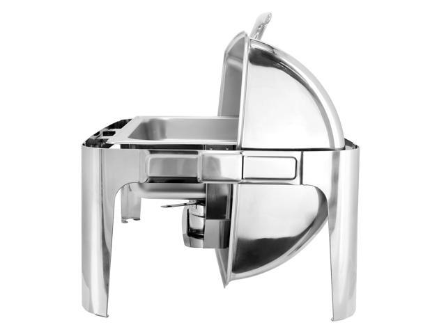 MegaChef 9.5 Quart Oblong Roll Top Stainless Steel Professional Chafing Dish/Food Warmer/Buffet Server Serving Trays
