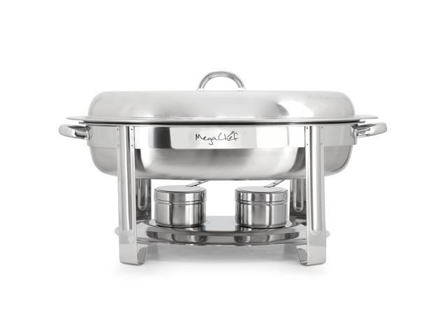 MegaChef 5.8 Quart Stainless Steel Oval Professional Chafing Dish/Food Warmer/Buffet Server Serving Dish