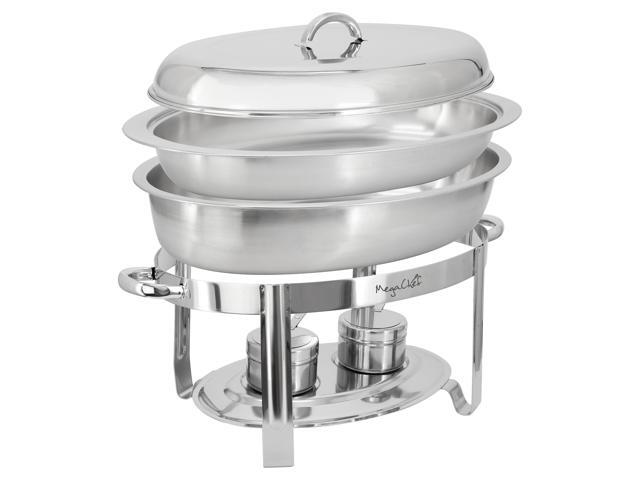 MegaChef 5.8 Quart Stainless Steel Oval Professional Chafing Dish/Food Warmer/Buffet Server Serving Dish