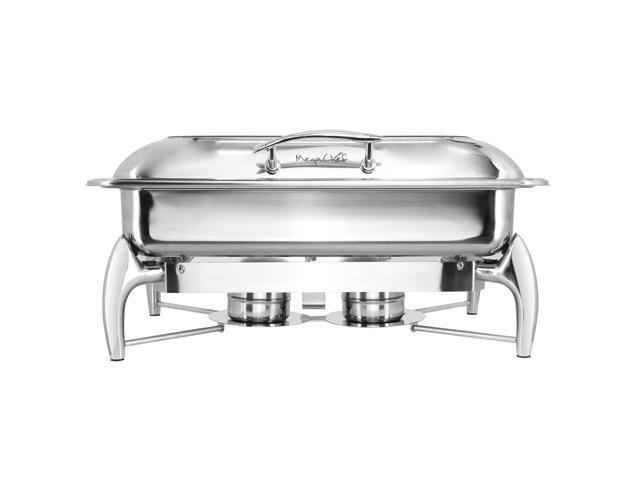 MegaChef 9.5 Quart Stainless Steel Rectangle Professional Chafing Dish/Food Warmer/Buffet Server Serving Trays