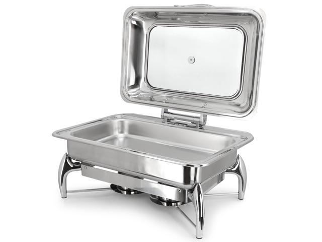 MegaChef 9.5 Quart Stainless Steel Rectangle Professional Chafing Dish/Food Warmer/Buffet Server Serving Trays