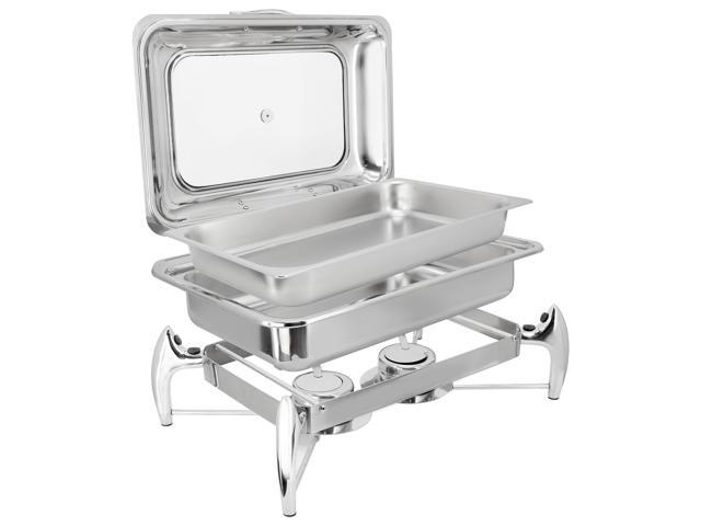 MegaChef 9.5 Quart Stainless Steel Rectangle Professional Chafing Dish/Food Warmer/Buffet Server Serving Trays
