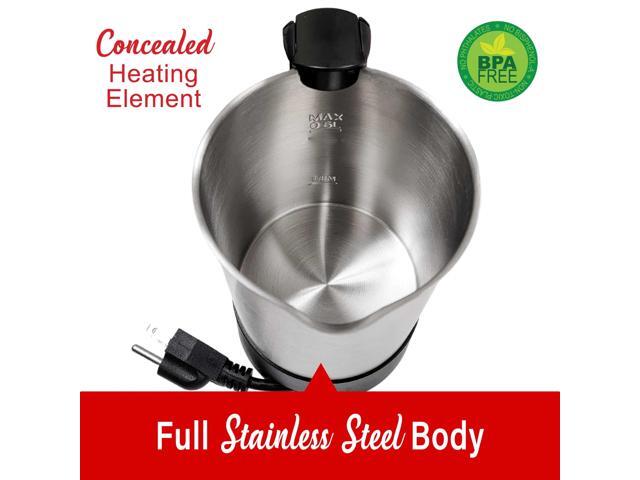 Brentwood 20 Ounce Stainless Steel Electric Travel Kettle