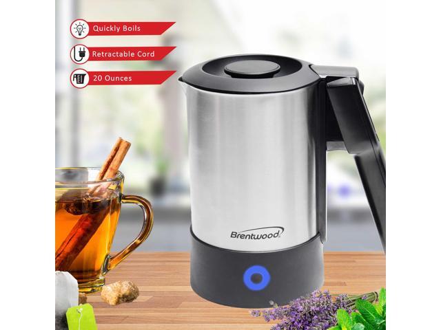 Brentwood 20 Ounce Stainless Steel Electric Travel Kettle