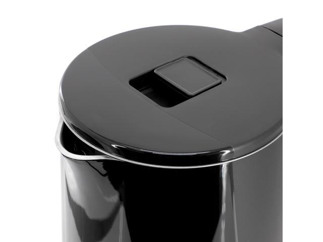 MegaChef 1.7 Liter Double Wall Stainless Steel Electric Tea Kettle in Black