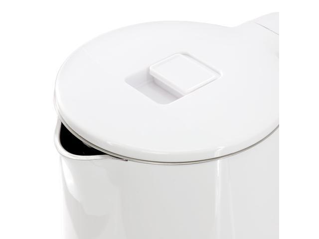 MegaChef White 1.7 Liter Double Wall Stainless Steel Electric Tea Kettle