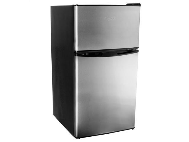 MegaChef 3.2 Cubic Feet 2 Door Refrigerator/Freezer in Stainless Steel