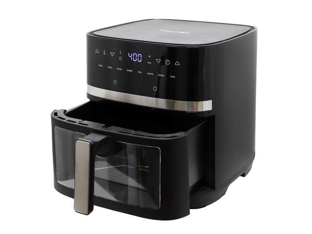 MegaChef 8 Liter Digital Electric Air Fryer with Transparent Window in Black
