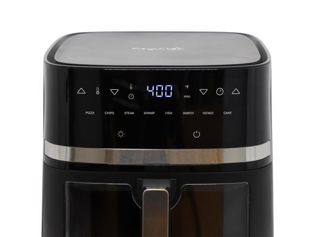 MegaChef 8 Liter Digital Electric Air Fryer with Transparent Window in Black